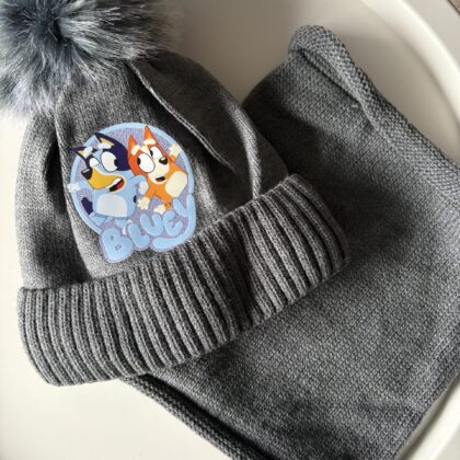 KOMPLET CZAPKA+ KOMIN BLUEY SZARY